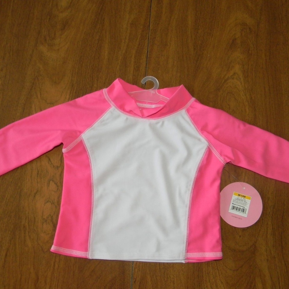 Circo Girls 12 Months Pink White Rashguard